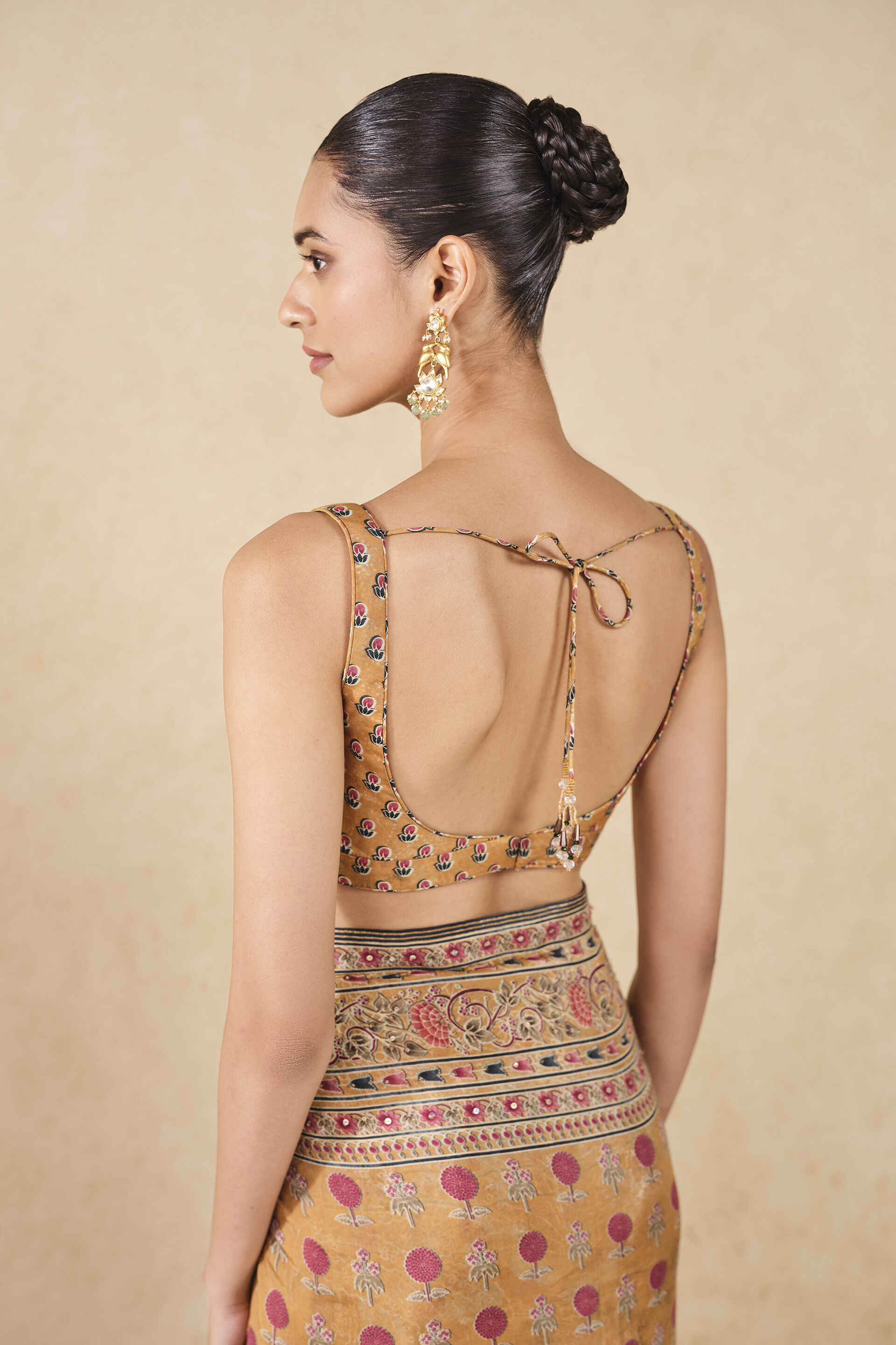 Rue Printed Silk Saree - Yellow, Yellow, image 9